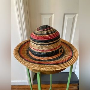 Vintage multi colored straw hat